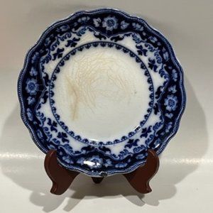 Antique Flow Blue Myott Crumlin Staffordshire Victorian Plate 8 inch  ** READ***